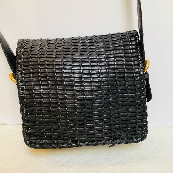 DONNA KARAN WOVEN LEATHER BAG CLASSIC VEUC - Picture 1 of 12